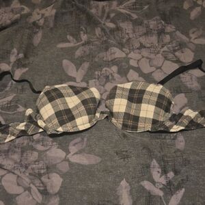 La SENZA Black and Cream Plaid Bra